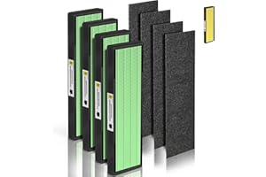 [Upgraded] Uaswpart AC4825 HEPA Filter B Compatible with FLT4825 Filter Replace AC4825 AC4300 CDAP4500 AC4850 AC4900 AC4820 and More, 4x H13 HEPA w/ Carb0n+4x Extra Pre-Filters
