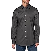 BOSS, Hank Stretch Twill Button Down Shirt, Grey Shine, 16.5