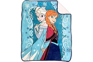 Jay Franco Disney Frozen Springtime Sherpa Throw Blanket - Measures 50 x 60 inches, Kids Bedding Features Elsa & Anna - Fade Resistant Super Soft