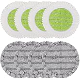 6.3 inch Electric Spin Mop Pads Compatible with Vmai Alfabot Qimedo Idoo Eous Bi-ssell Gobot Teko Corldess Spin Mop, Round Mop Replacement Pad Microfiber Scrubber Refill for Floor Cleaning (8 Pack)