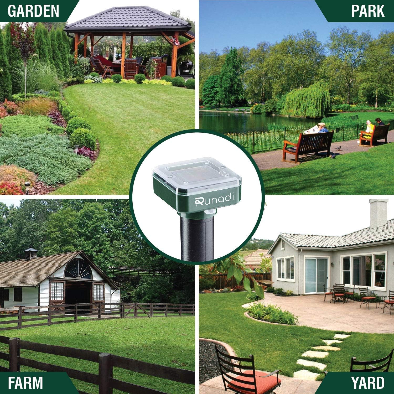 RUNADI Mole Repellent 2 Packs - Outdoor Insect Deterrent - Solar Powered Snake Remover for Mole, Vole, Gopher, Snakes and Other Animals : Garden & Outdoor