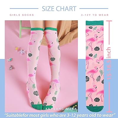 Buy 6 Pairs Girls Knee High Socks For Kids Tall Long Fun Crazy Boot Socks Funny Animal Child Cute Socks Online In Indonesia B08dtfbhkg