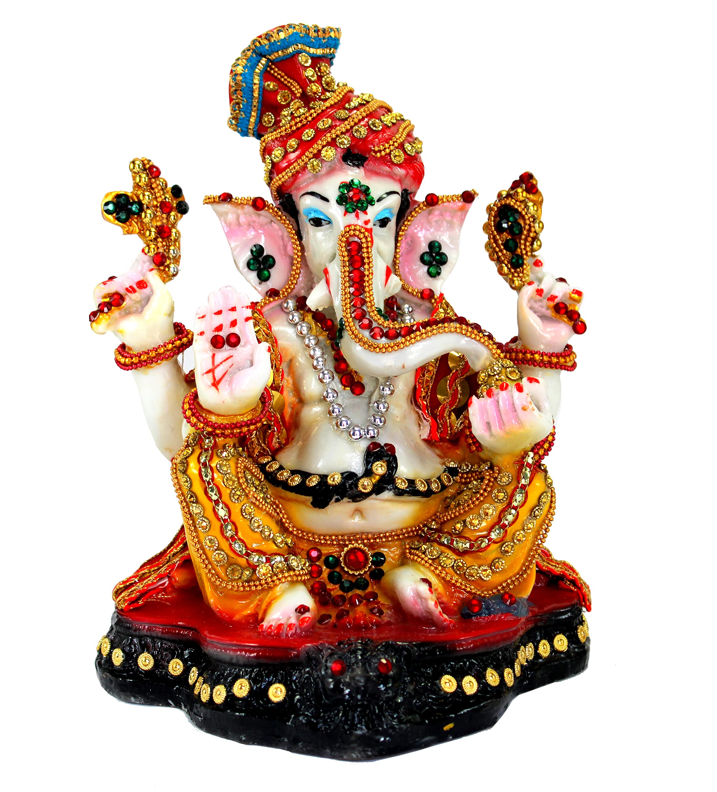 ESPLANADE Resin Ganesh Ganesha Ganpati Murti Idol Statue Sculpture (8.25") | Pooja idols | Home Decor