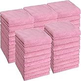 Shimeyao 40 Pack Bleach Proof Towels Microfiber Absorbent Resistant Hair Hand Towels Bulk Quick Dry for Barber Gym Bath Spa Shaving (Pink,16 x 29 Inch)