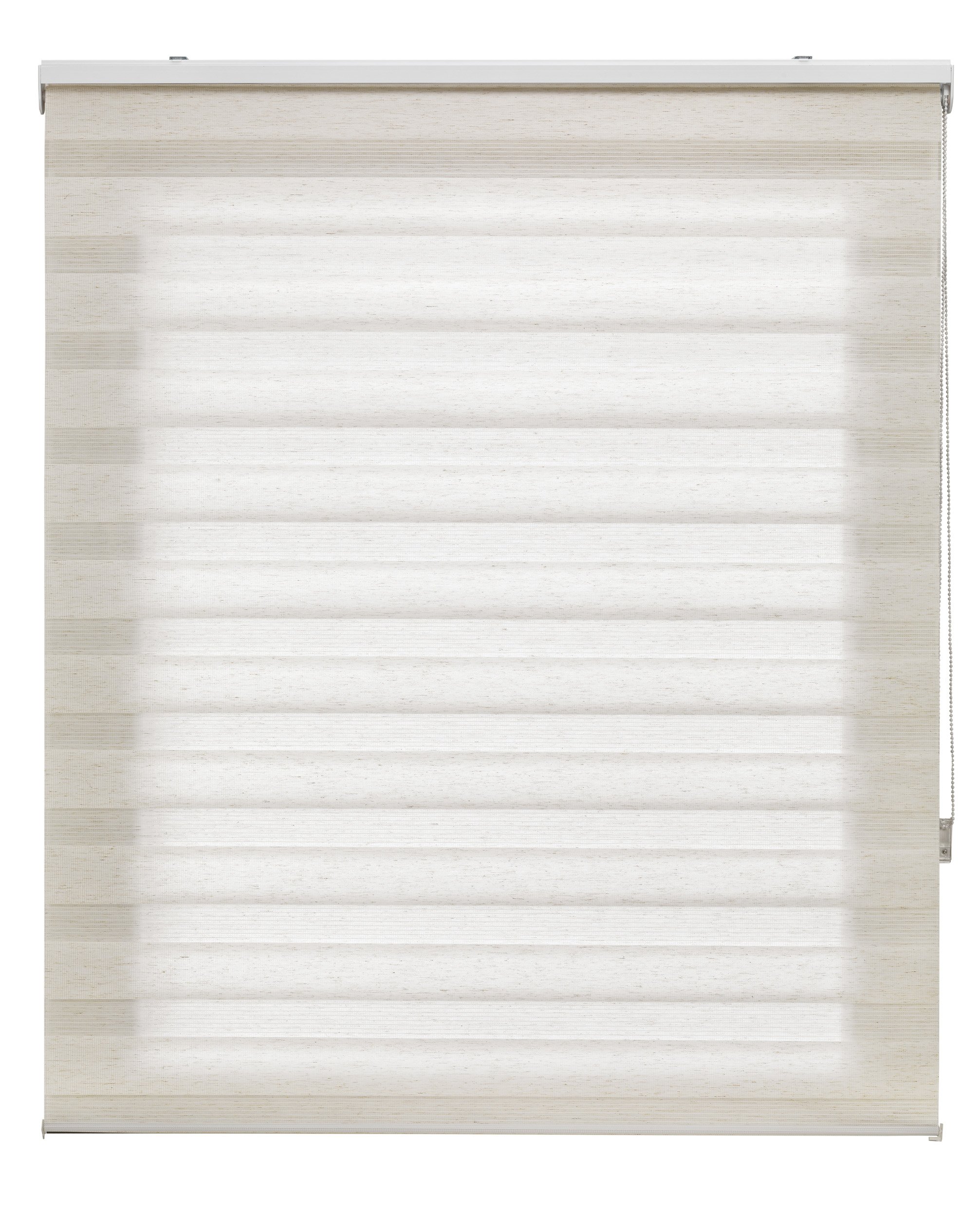 Blindecor | Night and Day Roller Blind to Measure | Double Layer | Linen Colour | 70 x 180 cm (W x H) Fabric Size 67 x 175 cm | Window Blinds