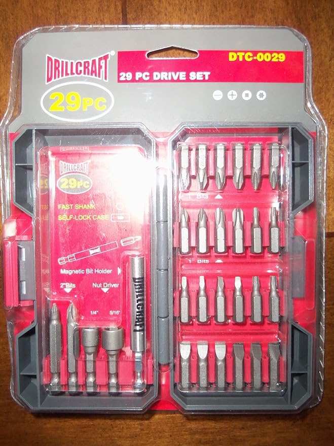 Drillcraft 29 Pc. Drive Bit Set DTC0029 Jobber Drill Bits