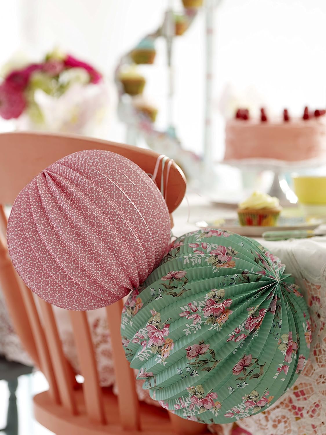 Talking Tables Afternoon Tea Decorations Truly Scrumptious Floral Paper Lanterns for Birthday Party Baby Shower - Image 3