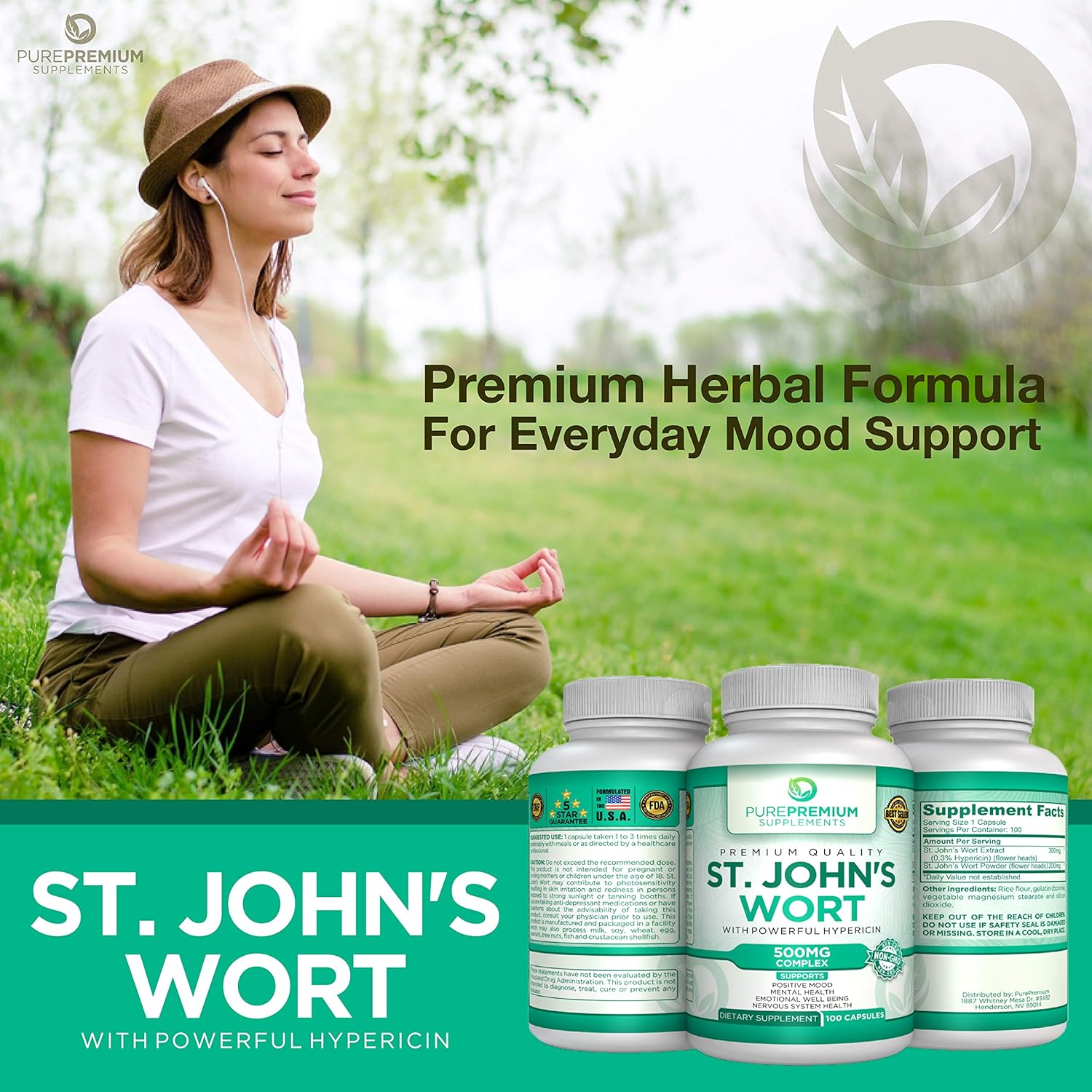 Premium St Johns Wort Capsules (Non-GMO & Gluten-Free): Health & Personal Care
