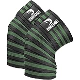 DMoose Fitness Knee Sleeves for Weightlifting (Pair) 78” Knee Wraps for Joint Support, Squats & Powerlifting - Gym Brace Straps for Joint Stability & Pain Relief, USPA & IPL Approved for Men and Women