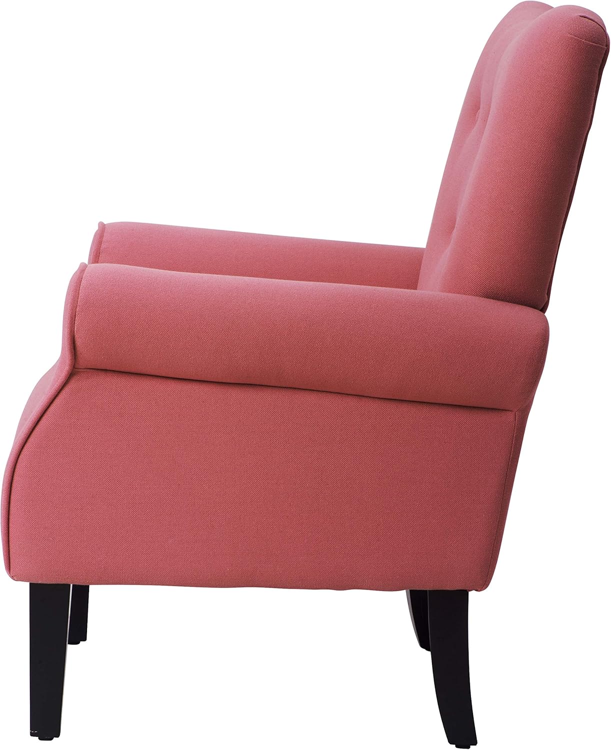 Merax Modern Upholstered Accent Chair Armchair for Bedroom, Living Room or Office, Linen, Including Thick Cushion and Wooden Legs, Brick: Furniture & Decor