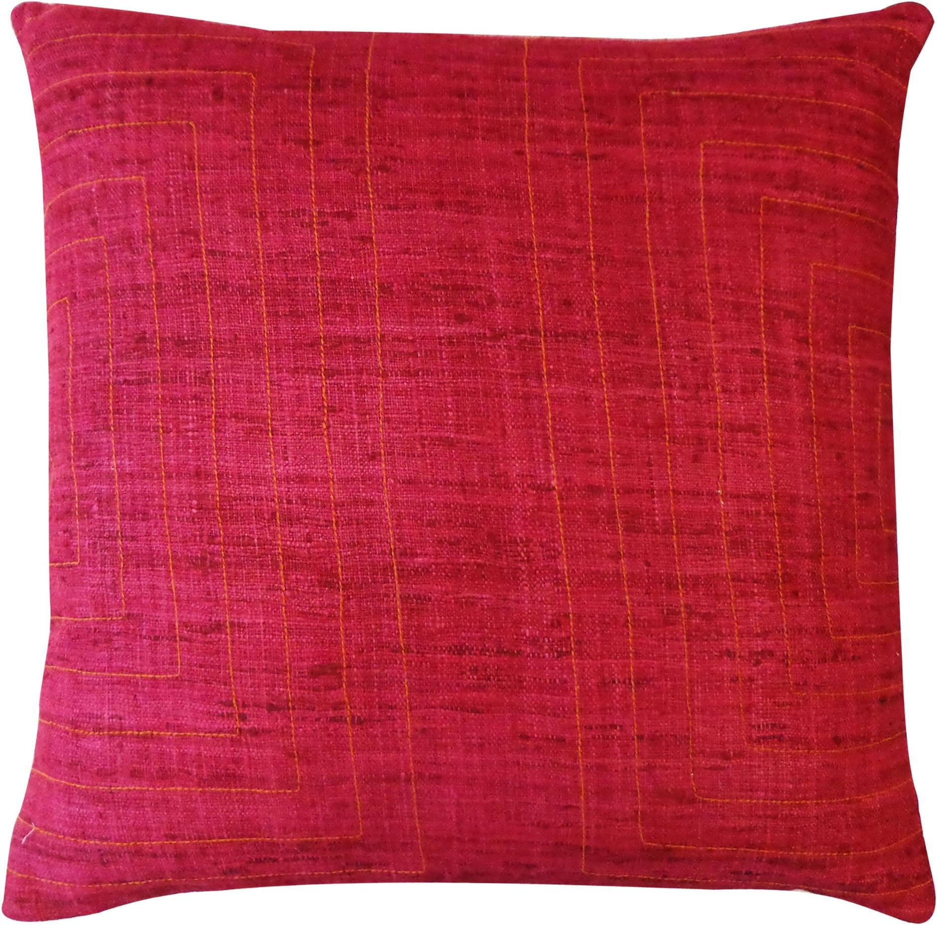 Jiti Streams Silk Square Throw Pillow, 20-Inch, Maroon