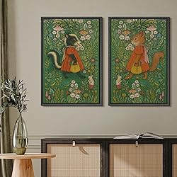 MUDECOR Framed Canvas Print Wall Art Set Whimsical