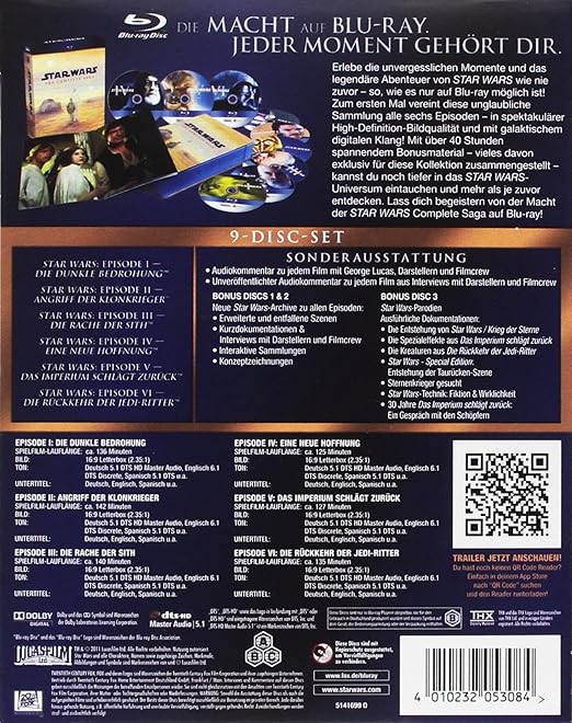 Star Wars Complete Saga Blu Ray Amazon De Mark Hamill Christopher Lee Harrison Ford Ewan Mcgregor Carrie Fisher Natalie Portman Ian Mcdiarmid George Lucas Irvin Kershner Richard Marquand Mark Hamill Christopher Lee Dvd