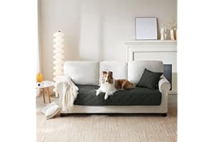 Allisandro Waterproof Pet Couch Protector, Dog Hair Resistant Couch Cover, Washable Slipcover Furniture Protector for Dogs, Leakproof Sofa Cover Protector for Kids, Pets (30x70 Inches,Grey)