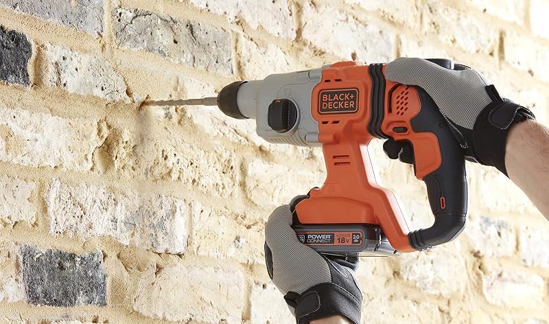 Marteau perforateur SDS-Plus 18V sans fil, énergie de frappe 1,2J, 3 modes, inclut une mèche à béton de 6mm et une boîte de rangement, BCD900B-XJ