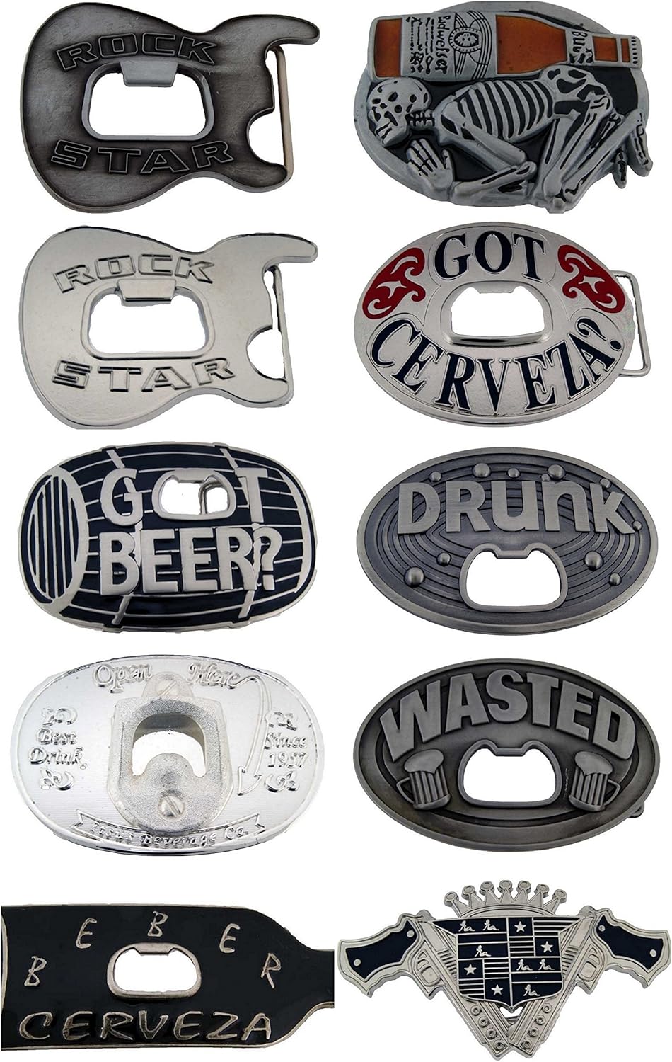 Bottle Openers Belt Buckle 10 Pieces Wholesale Lot Closeout