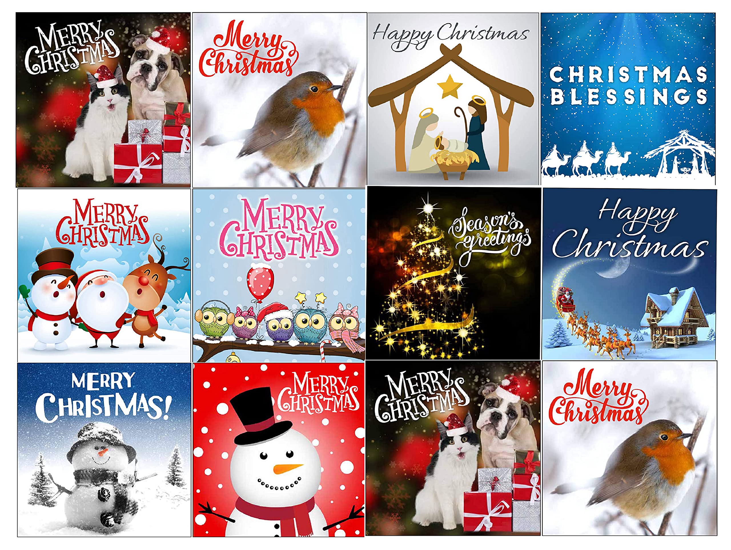 Pack of 20 Quality Christmas Cards/Cello Packs/Made in UK