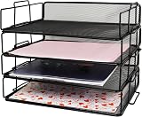 Exerz Paper Sorters 4 Pack Mesh Desk Organisers 4 Tiers A4 Files