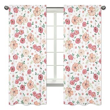 Amazon Com Sweet Jojo Designs Peach And Green Window Treatment