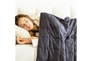 Luna Luxe Cotton Weighted Blanket for Adults - Soft Blankets Back to School Dorm Room Essentials - Oeko-Tex All-Season Travel