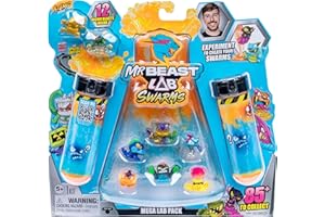MrBeast Lab Swarms Series 2, Atomic Series 12 Pack - Night Fright Panther, Add Water, Shake The Test Tube and Reveal 2 of 12, 1-inch (2.5 cm) MrBeast Swarms Collectible Micro Beasts. 85+ to Collect!