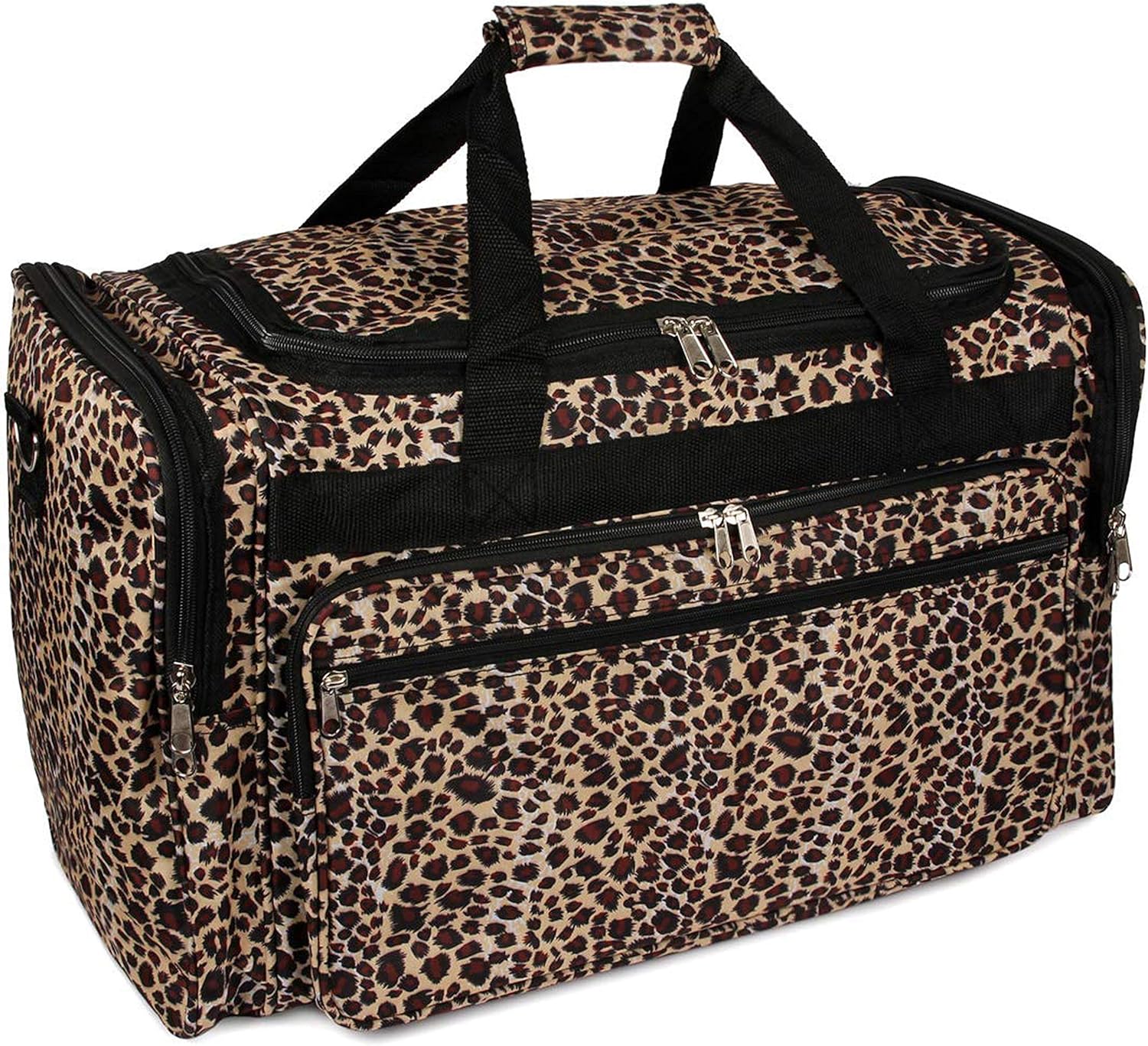 leopard print lightweight suitcase