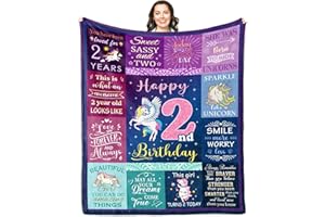 Solzien 2 Year Old Girl Birthday Gift Blanket 50"x40", Gifts for 2 Year Old Girls, 2 Year Old Girl Gifts, Two Year Old Girl Gifts, 2nd Birthday Gifts/Decorations for Girl, Two Sweet Birthday