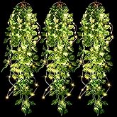Mudder 3 Packs LED Artificial Hanging Plants, 3.6 ft Fake Hanging Plant, Ivy Vine Fake Leaves Greeny Chain Wall Home Room Garden Wedding Garland Outside Decor (Basket Not Included) (Greenery Style)