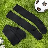 Friusate 3 Pairs Kids Football Socks Black 30-37 Breathable Cushioned Heel view 3
