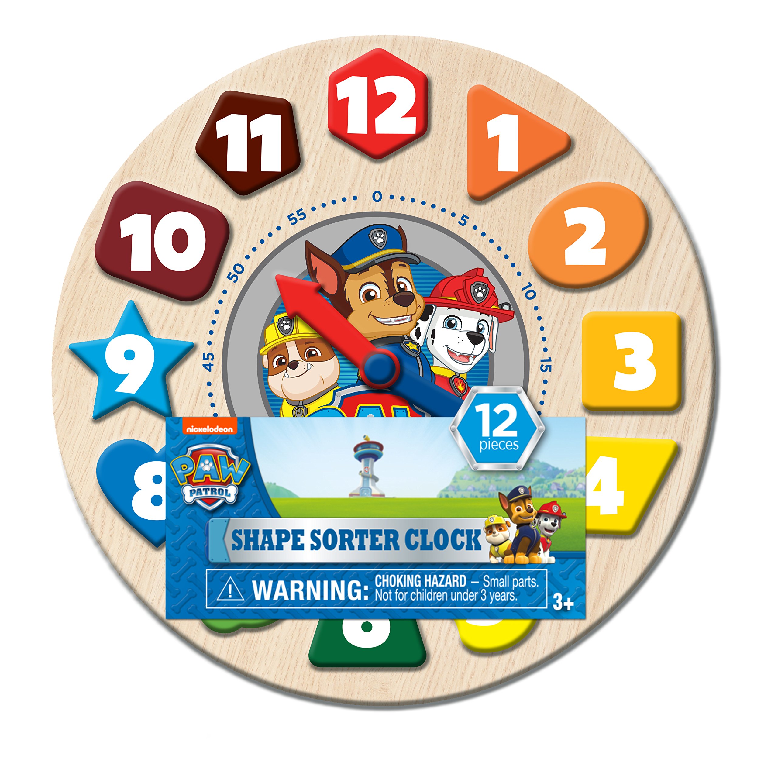 Paw Patrol Shape Sorter Clock (12 piece)