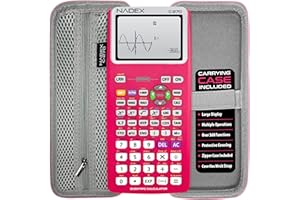 NADEX Scientific Calculator with Graphing, Includes Carrying Case, for College and High School Students, Calculus, Algebra, Geometry, Trigonometry, Statistics, Physics, Chemistry, Pink