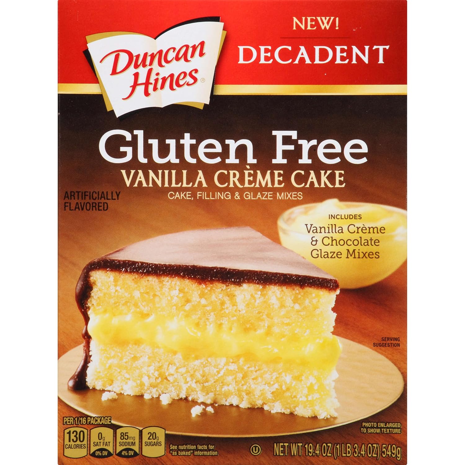 Duncan Hines Gluten Free Cake Mix, Vanilla Crème, 19.4