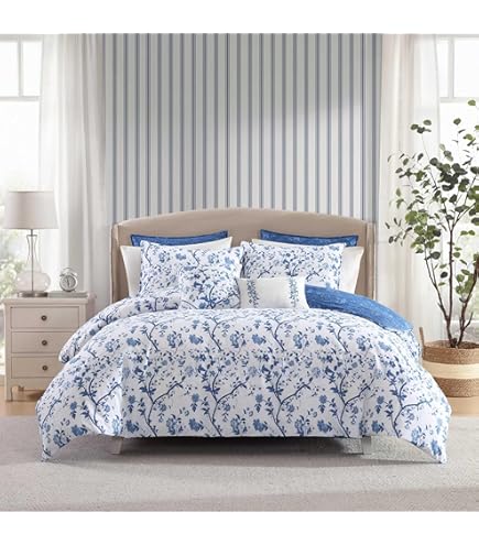 Amazon.com: Laura Ashley - Twin Comforter Set, Reversible Cotton