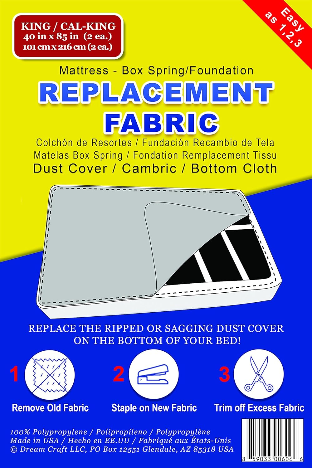 36Inch x 5Yards Charcoal Prym Dritz Upholstery Dust Cover Fabric or