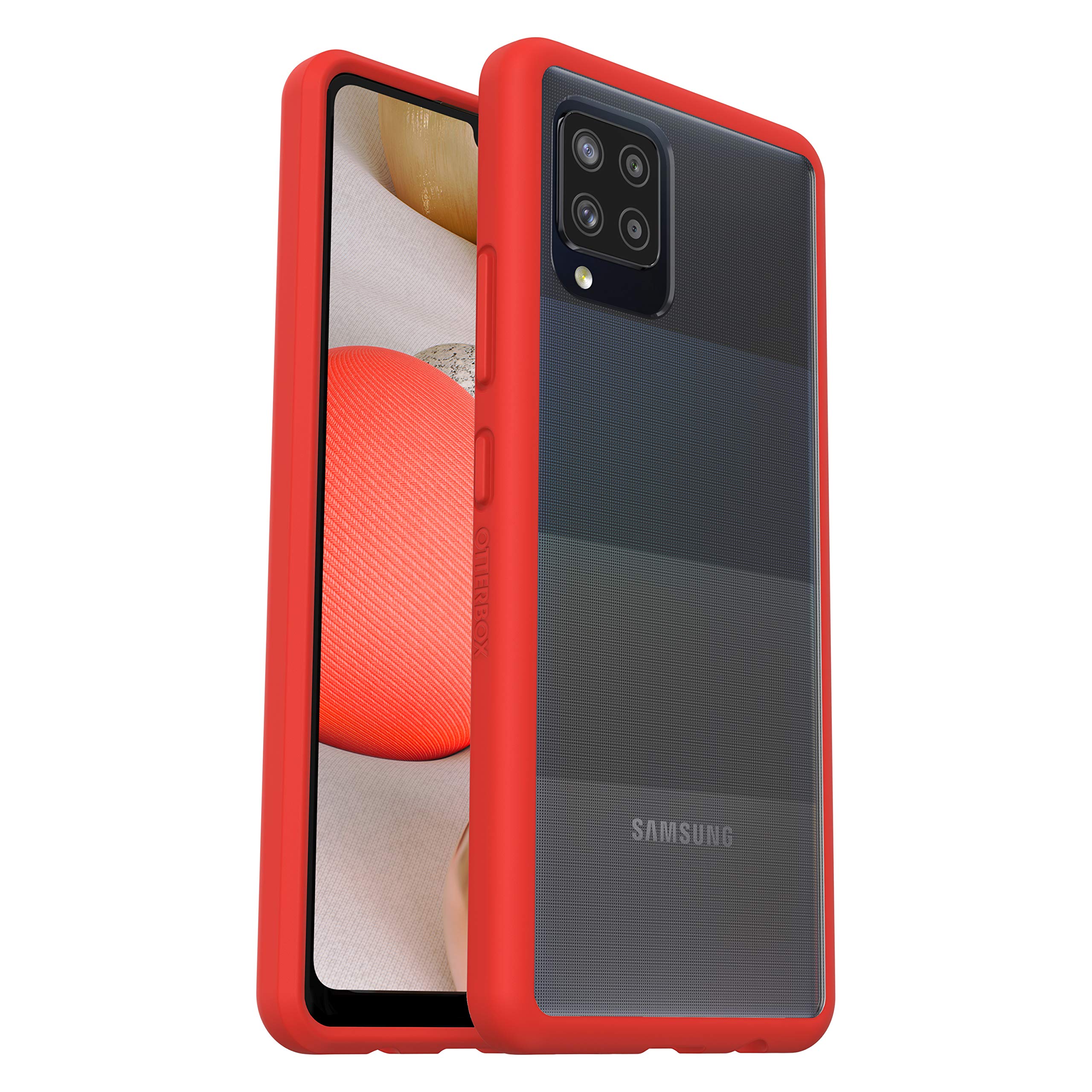 OtterBox Sleek Series Case Samsung Galaxy A42 5G, Shockproof, Drop Proof, Ultra-Slim, Protective Thin Case, Tested To Military Standard, Clear/Red, No Retail Packaging