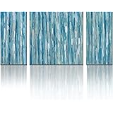 Blue Abstract Modern Prints on Canvas Artwork cubism- Canvas Print 3 Panels Wall Art for Living Room for Wall Decor Home Decoration, PRINT WITH GLOSSY,Ready to Hang!