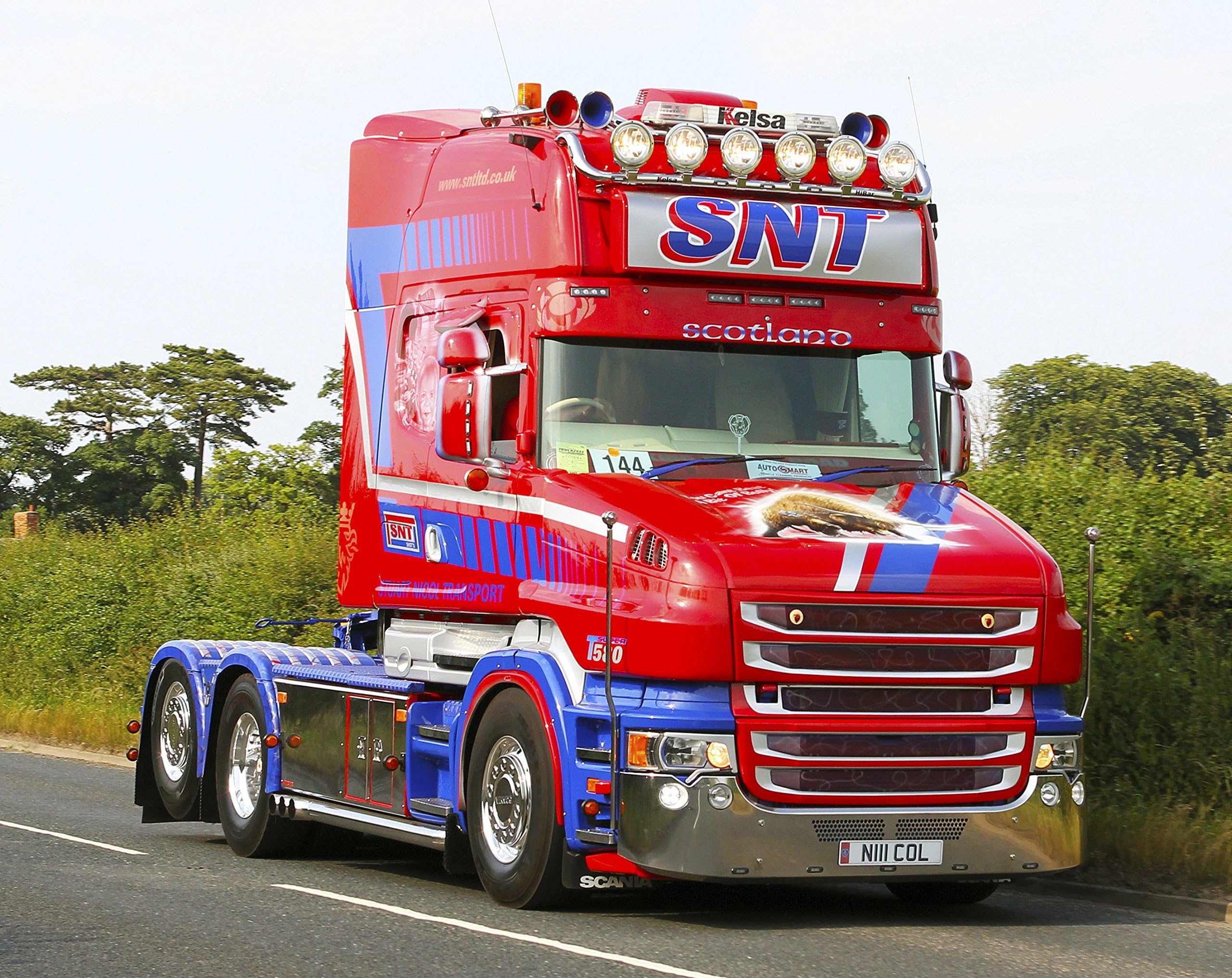 Mouse mat featuring a Scania T Cab from Stuart Nicol Transport, Scotland