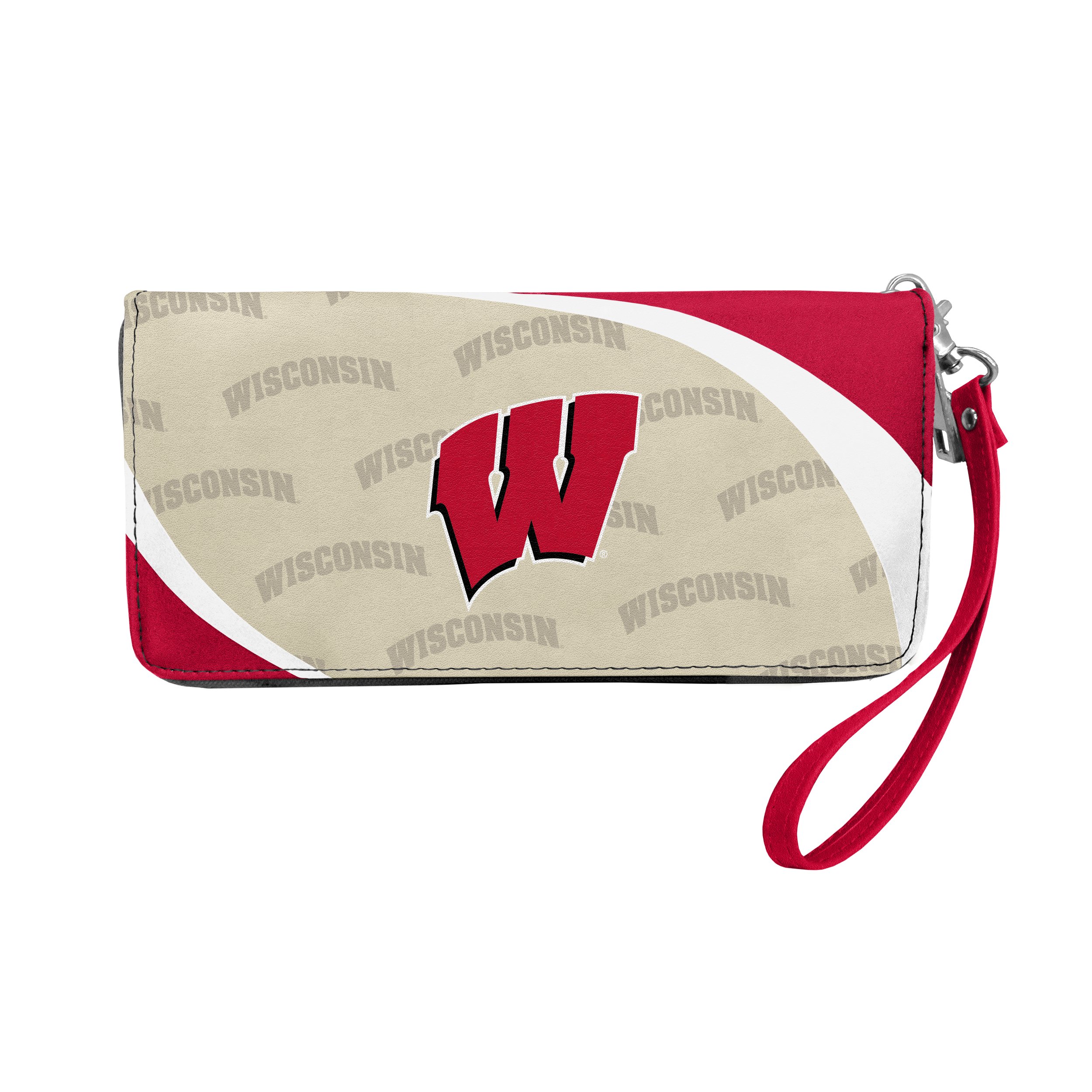 Littlearth NCAA Wisconsin Badgers Curve Zip Organizer, Team Color, 8" x 4" x 1"