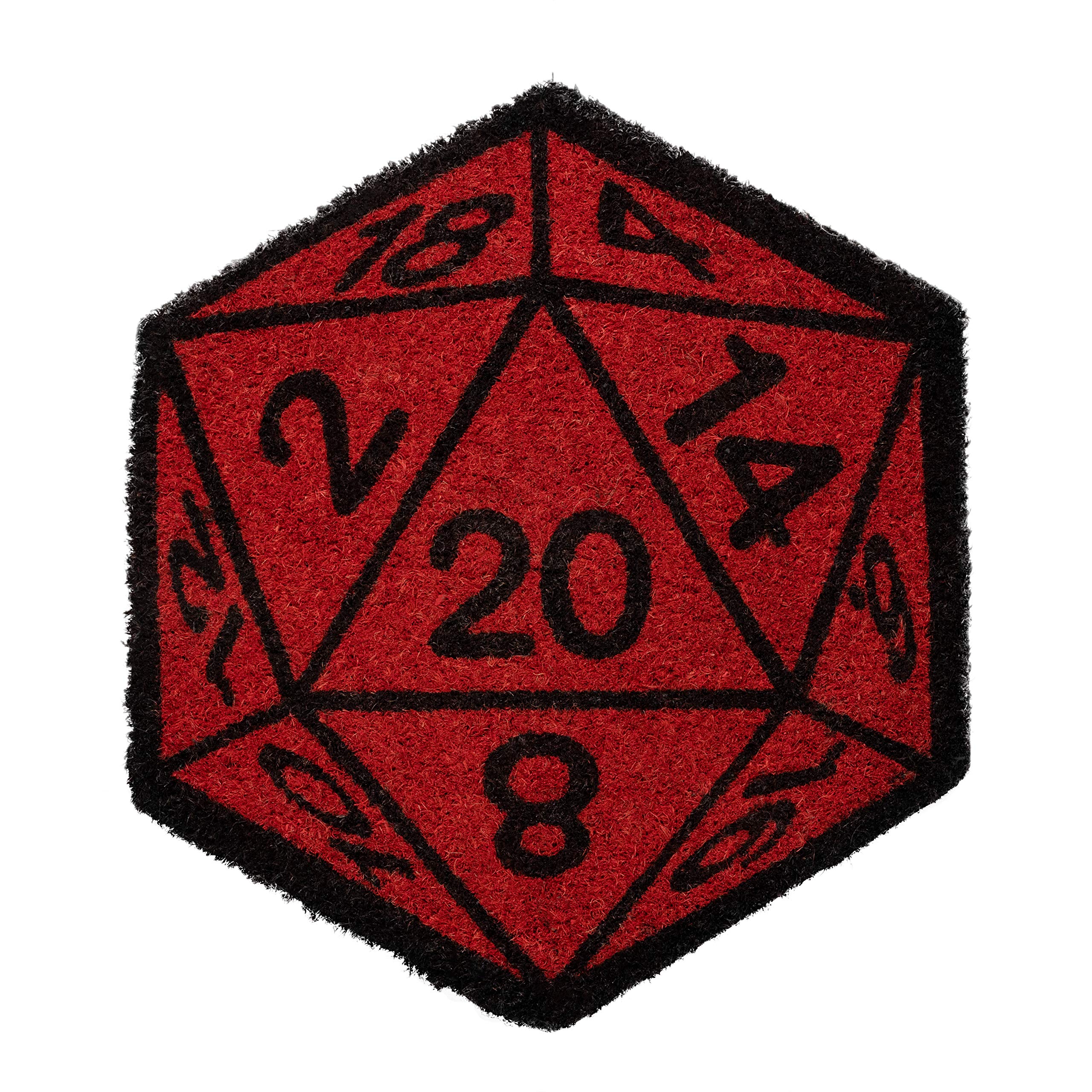 getDigital W20 Dice Doormat - Front Door Entrance Welcome Mat for Geeks, Nerds and Role Players - 100% Coco Coir Fiber, 45 x 50 cm