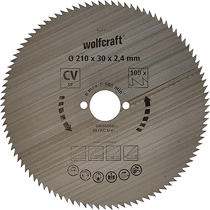 Wolfcraft 6281000 Lame Scie Circulaire Cv 100 Dts Diametre 210 X 30 Mm Argent Amazon Fr Bricolage