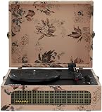 Crosley CR8017B-FL Voyager Vintage Portable Vinyl Record Player Turntable with Bluetooth in/Out and Built-in Speakers, Floral