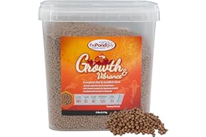 The Pond Guy Growth & Vibrance Fish Food for Show Quality Koi & Goldfish, Premium Protein Floating Pellets for Balanced Nutrition, 5 lbs