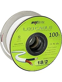 18AWG Low Voltage LED Cable 2 Conductor Jacketed In-Wall Speaker Wire UL/cUL Class 2 (100 ft reel)