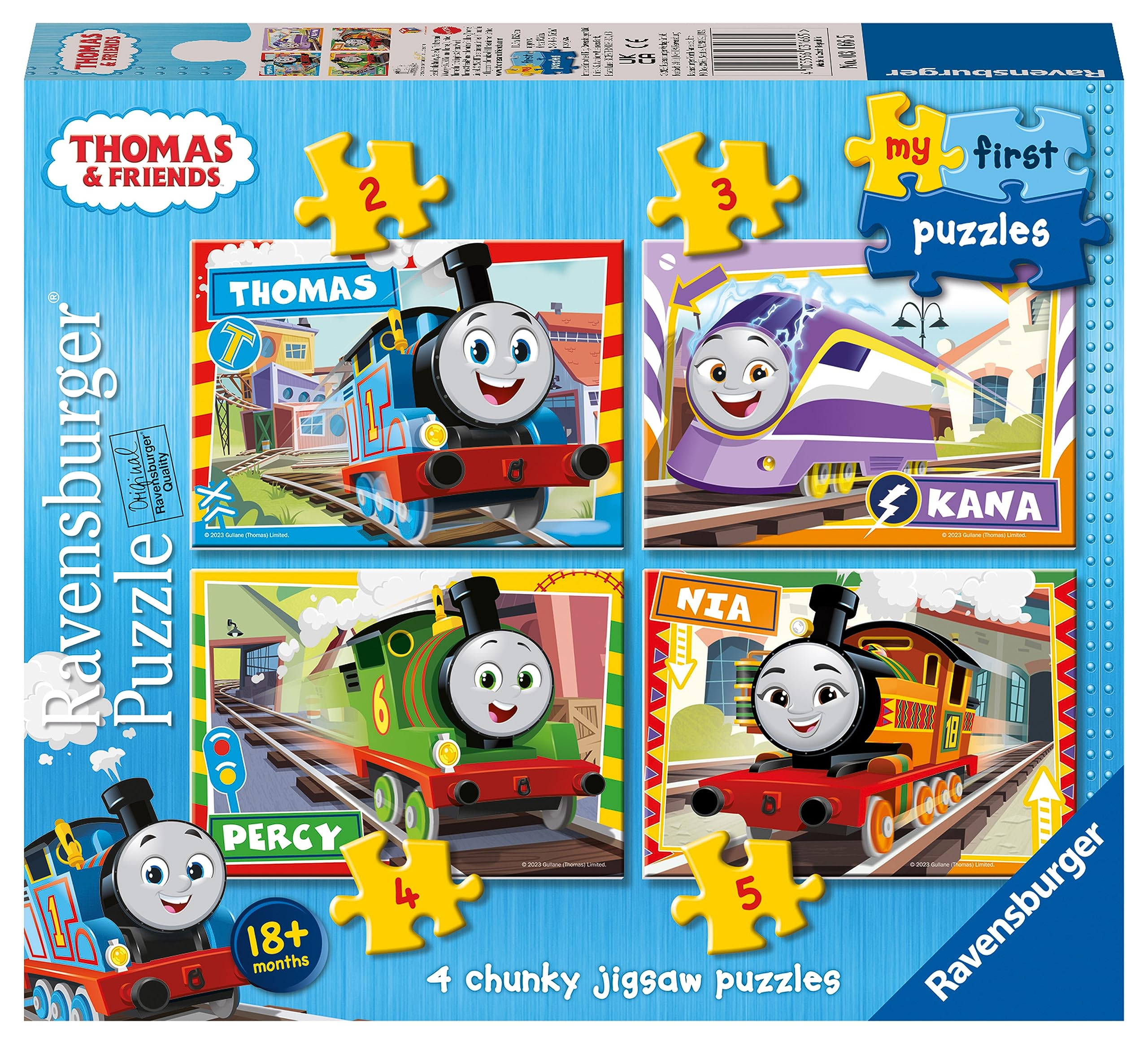 Ravensburger Thomas & Friends First Jigsaw Puzzle (2, 3, 4, & 5 Pieces) for Kids Age 18 Months Up