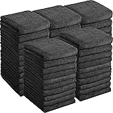 Shimeyao 40 Pack Bleach Proof Towels Microfiber Absorbent Resistant Hair Hand Towels Bulk Quick Dry for Barber Gym Bath Spa Shaving (Black,16 x 29 Inch)