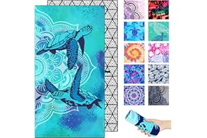 MARGELIFE Microfiber Quick Dry Beach Towel – Lightweight Sand Free Oversized X-Large Towel Accessories Travel Must Have Swim Pool Yoga Camping Gear Summer Cruise Ship Compact Sandproof Item Gift Mandala Turtle