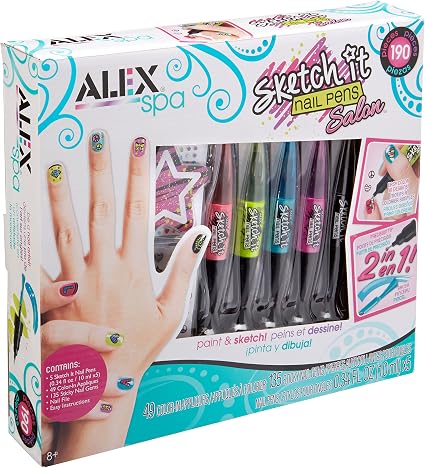 Alex Spa Sketch It Nail Pens Salon Girls Fashion Activity
