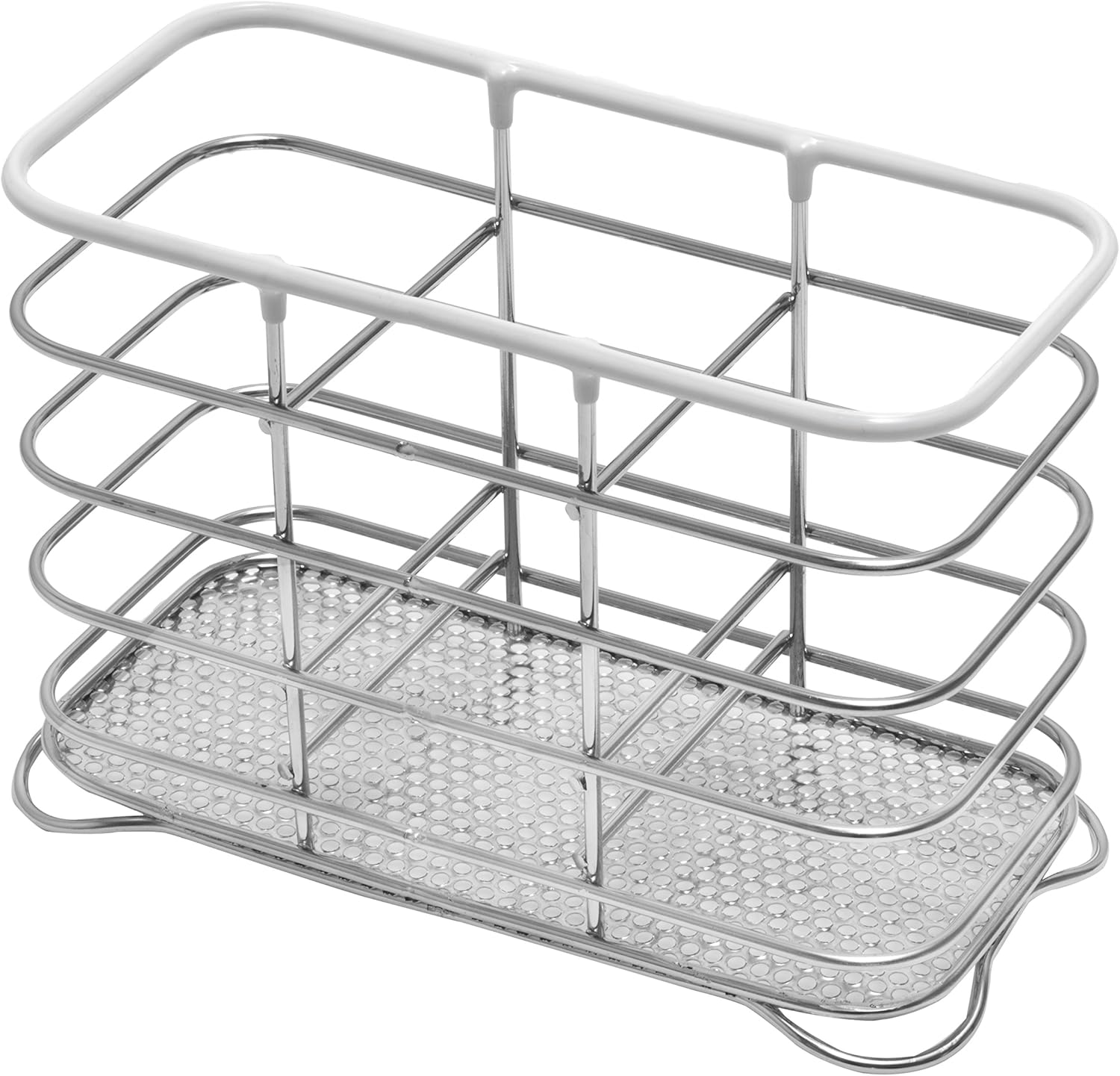 Addis 517436 Wire Cutlery Holder, Chrome White, 18.5 x 9 x 13 cm BigaMart