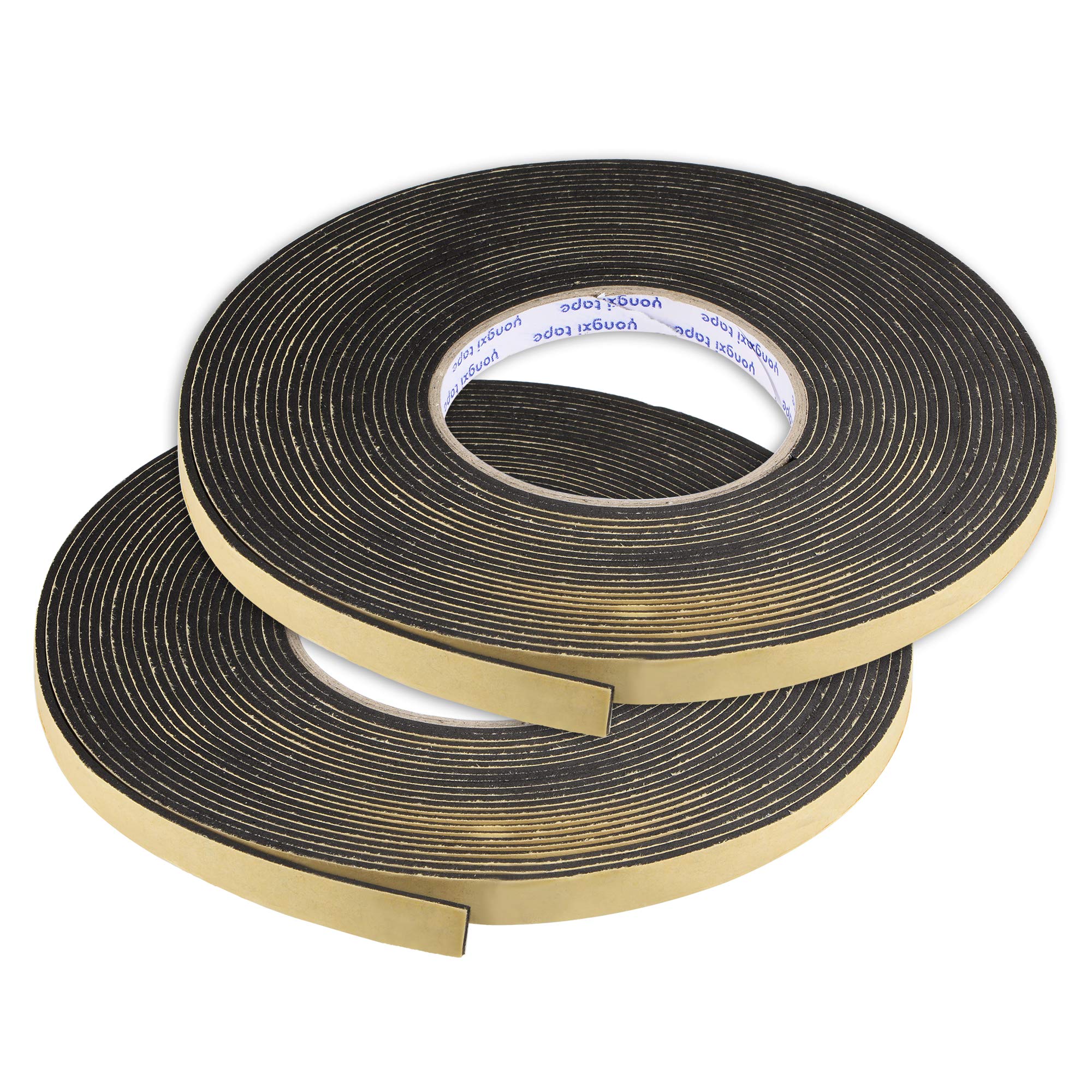 sourcing map Sealing Foam Tape 10mm Wide 2mm Thick 10m/32.8ft Long, EVA Self Adhesive Weather Strip for Window Door Insulation, Pack of 2