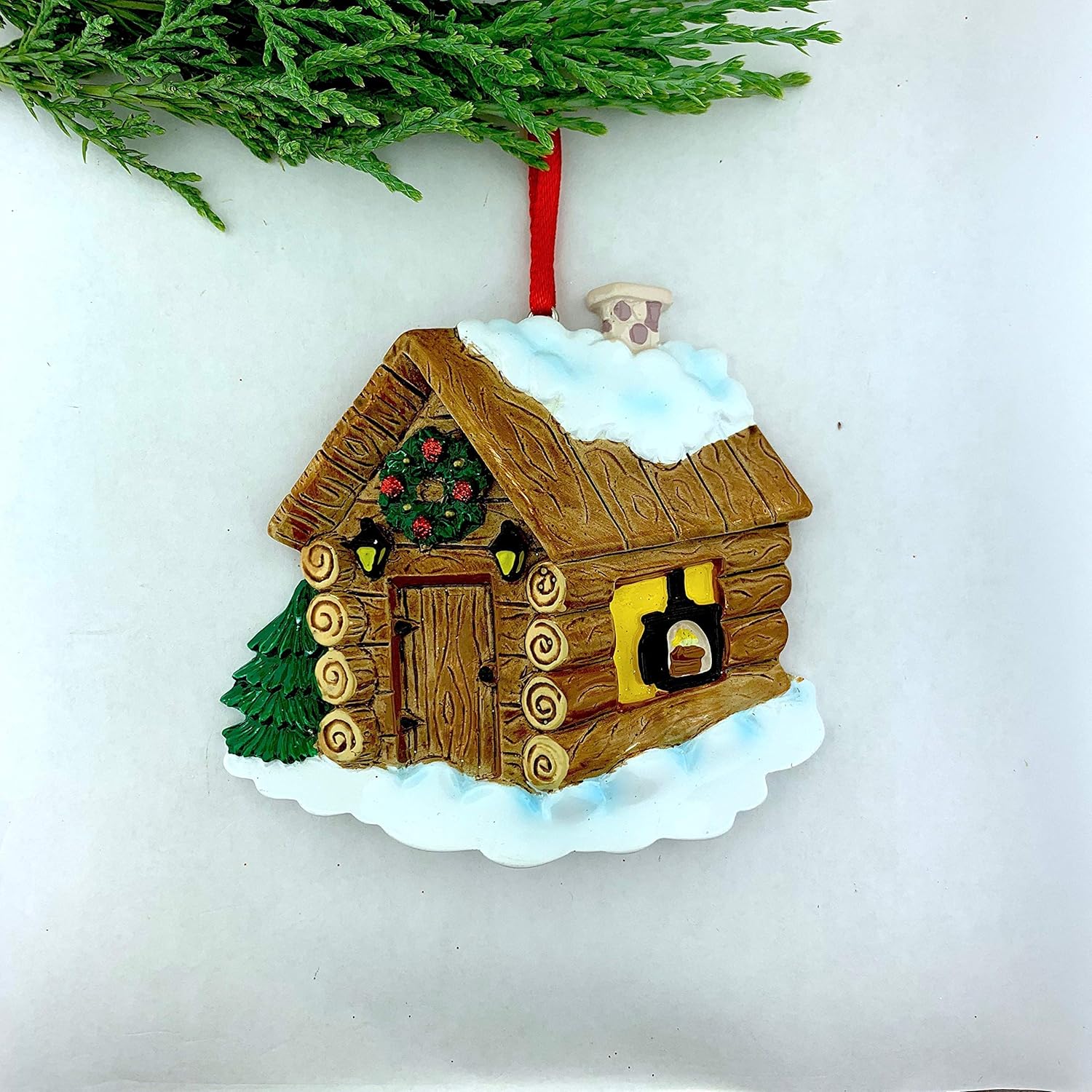 Amazon Com Log Cabin Personalized Ornament New House Ornament